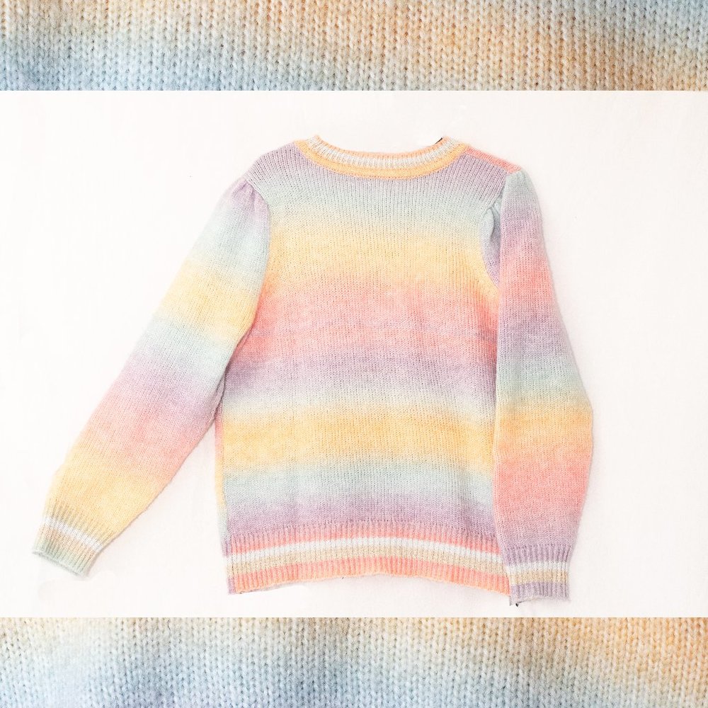 Adorable Rainbow Ombre Kidcore Large Comfortable Colorful Charter Club Sweater